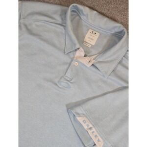 Oakley Hydrolix Polo Shirt Men 2XL Light Blue Short Sleeve Golf Collar
